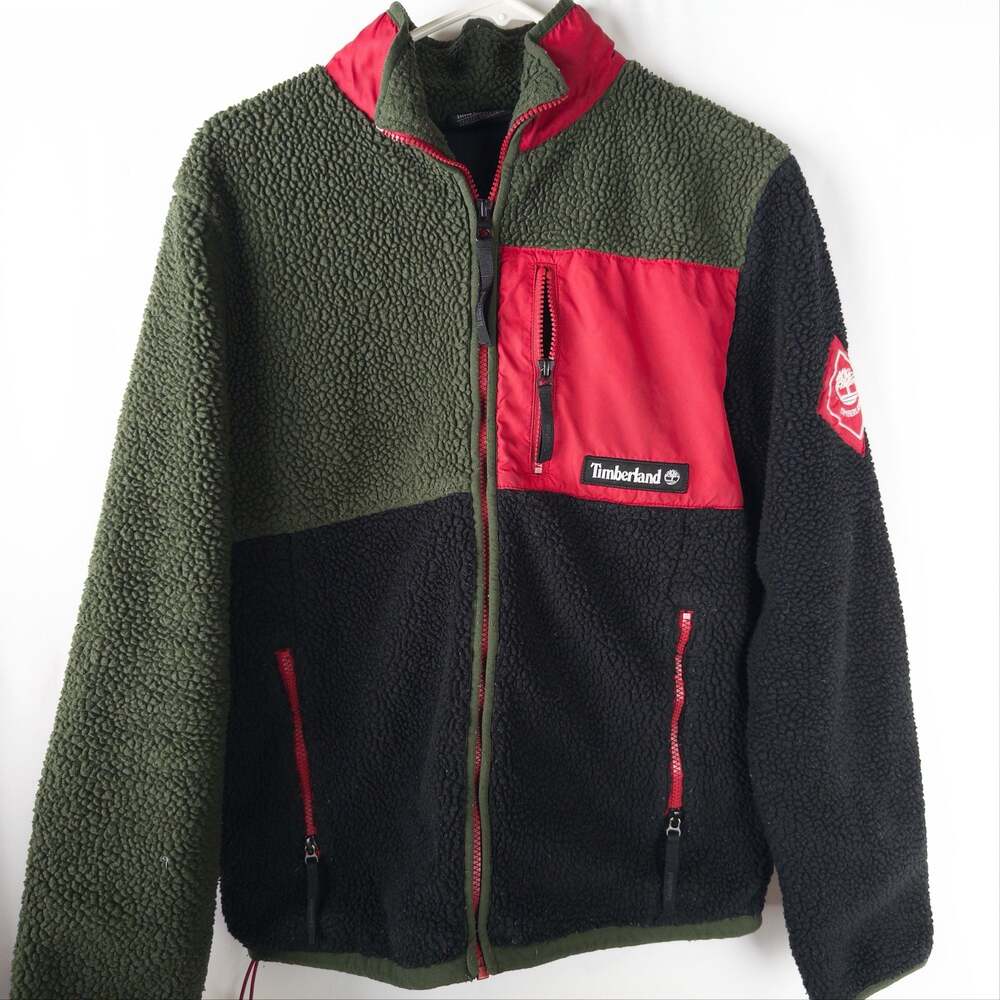 Timberland Colorblock Sherpa Fleece Zip-Up Jacket